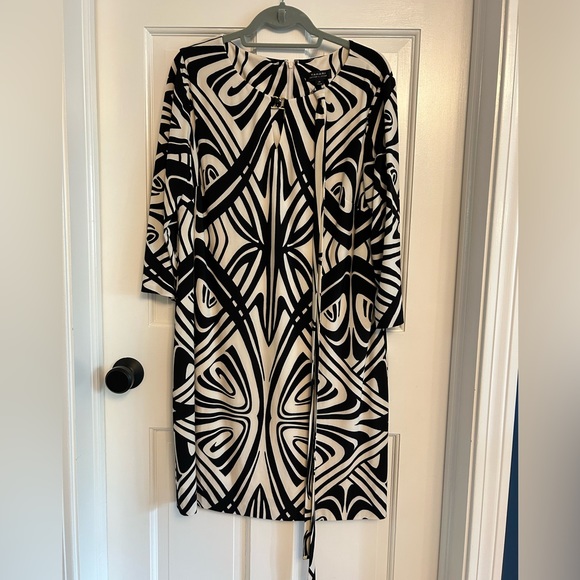 Tahari 3/4 Sleeve Belted Dress - Picture 1 of 2